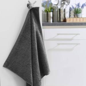 Lot de 2 essuie-mains en coton gris foncé 50x50cm
