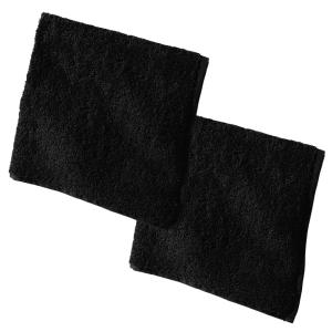 Lot de 2 essuie-mains en coton noir 50x50cm