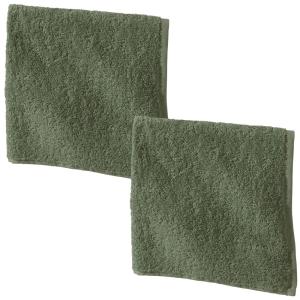 Lot de 2 essuie-mains en coton vert olive 50x50cm