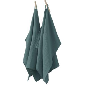 Lot de 2 essuie-mains gaze de coton uni 50x70 cm