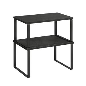 Lot de 2 étagère à épices empilable métal bois d’ingénierie…