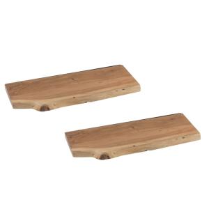 Lot de 2 etagère murale rectangulaire en bois d'acacia l70…