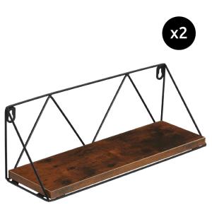 Lot de 2 étagères murales Style industriel