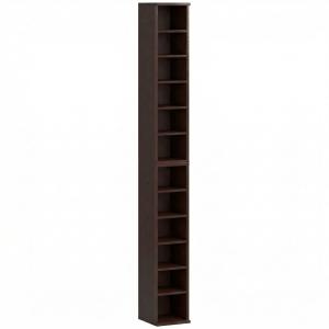 Lot de 2 étagères range cd ajustables bois marron