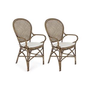 lot de 2 fauteuil en rotin bistrot