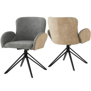 Lot de 2 Fauteuils d’Extérieur Pivotants en Tissu Bicolore…