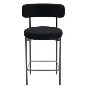 Lot de 2 fauteuils de bar bouclette grise anthracite