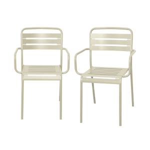 Lot de 2 fauteuils de jardin,  beige
