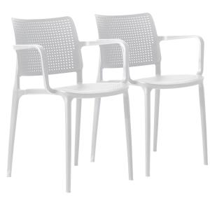 Lot de 2 fauteuils de jardin - Blanc