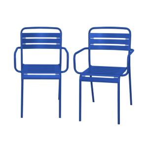 Lot de 2 fauteuils de jardin,  bleu électrique
