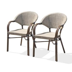 Lot de 2 fauteuils de jardin en aluminium et textilène