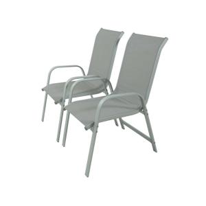 Lot de 2 fauteuils de jardin en aluminium gris clair 75 x 5…