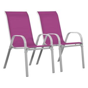 Lot de 2 fauteuils de jardin en métal rose 535 x 75 x 92 cm