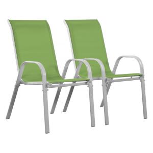 Lot de 2 fauteuils de jardin en métal vert 53 x 75 x 92 cm