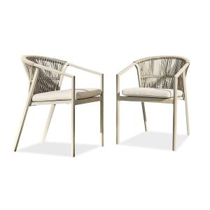 Lot de 2 fauteuils de jardin - Grège