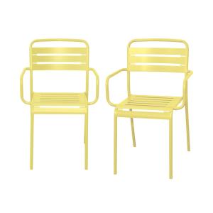 Lot de 2 fauteuils de jardin,  jaune