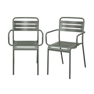 Lot de 2 fauteuils de jardin, kaki