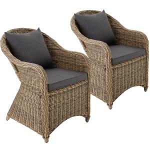 Lot de 2 fauteuils de jardin luxe Tressage aspect naturel m…