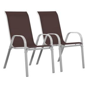 Lot de 2 fauteuils de jardin métal taupe 53 x 75 x 92 cm