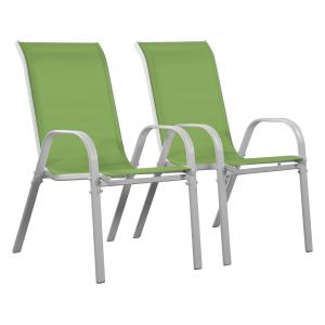 Lot de 2 fauteuils de jardin métal vert 53 x 75 x 92 cm