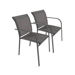 Lot de 2 fauteuils de jardin milena en aluminium et textile…