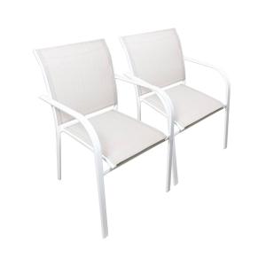 Lot de 2 fauteuils de jardin milena en aluminium et textile…