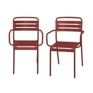 Lot de 2 fauteuils de jardin,  terre de sienne