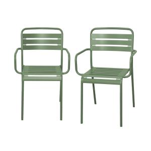 Lot de 2 fauteuils de jardin,  vert