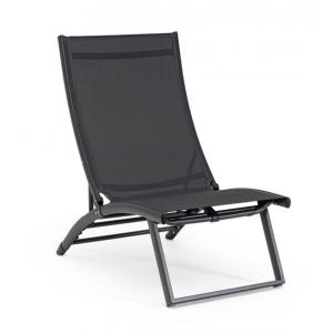 Lot de 2 fauteuils de repos en aluminium et textilène anthr…