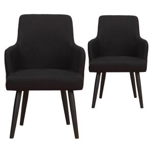 Lot de 2 fauteuils de table en velours noir
