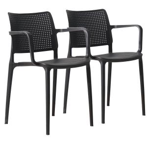 Lot de 2 fauteuils de terrasse noir