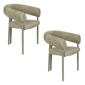 Lot de 2 fauteuils design en tissu vert