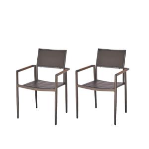Lot de 2 fauteuils en teck massif et aluminium