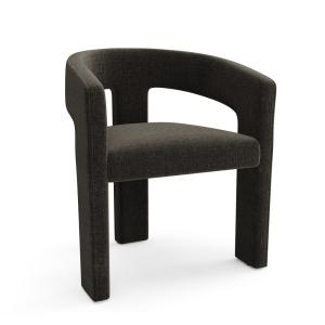 Lot de 2 fauteuils en tissu tramé toucher doux noir