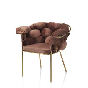 Lot de 2 fauteuils en velours rose