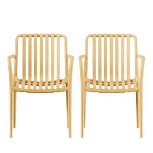 Lot de 2 fauteuils indoor/outdoor en résine - Sable