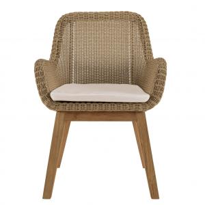 Lot de 2 fauteuils jardin rotin synthétique et coussin, pie…