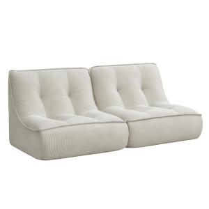 Lot de 2 fauteuils modulable en velours côtelé 160 x 90 x 7…
