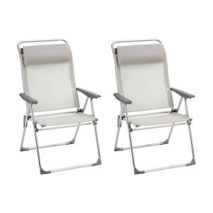 Lot de 2 fauteuils pliants multi-positions xl en aluminium…