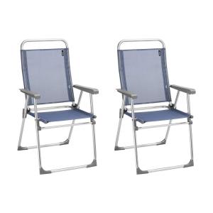 Lot de 2 fauteuils pliants ultra-légers en acier bleu