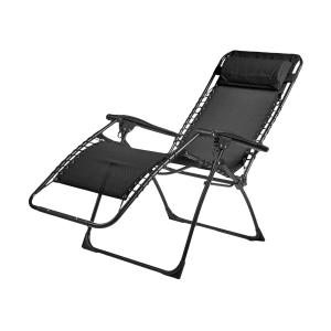 lot de 2 fauteuils relax de jardin en acier gris anthracite