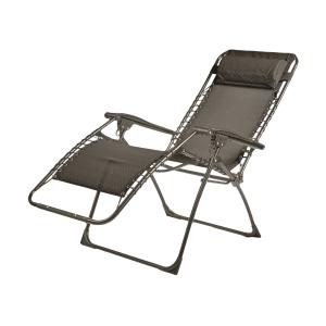 lot de 2 fauteuils relax de jardin en acier taupe