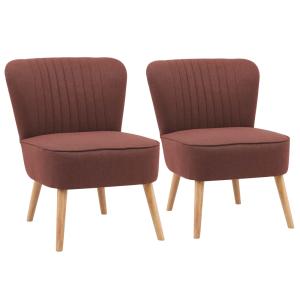 Lot de 2 fauteuils style crapaud en tissu bordeaux