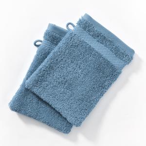 Lot de 2 gant de toilette 15x21 bleu nuage en coton 500 g/m…