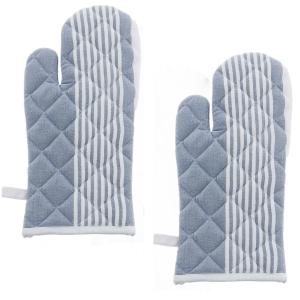 Lot de 2 gants à four  bleu 17x33 cm