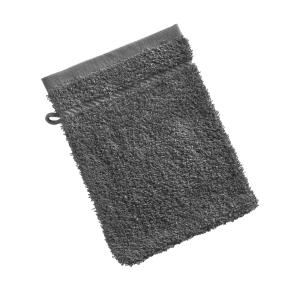 Lot de 2 gants de toilette 15x20 gris foncé en coton