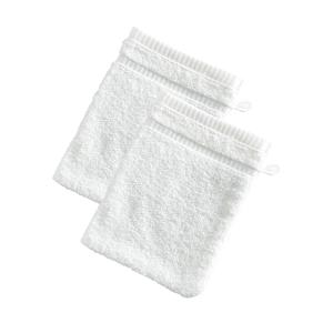 Lot de 2 gants de toilette 15x21 blanc cassé en coton 470 g…