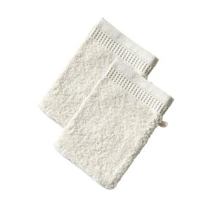 Lot de 2 gants de toilette 15x21 blanc craie en coton 500 g…