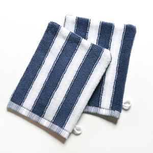 Lot de 2 gants de toilette 15x21 bleu en coton 500 g/m²