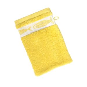 Lot de 2 gants de toilette 15x21 jaune mimosa en coton 450…